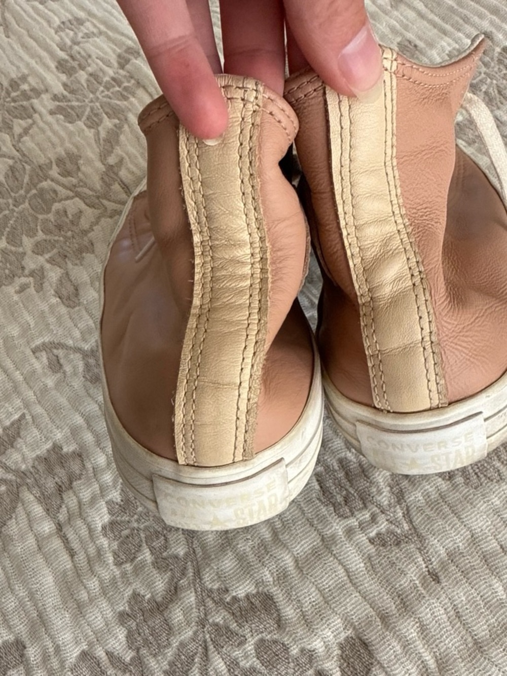 Leather Converse Pink High-Top Sneakers - Picture 3 of 7